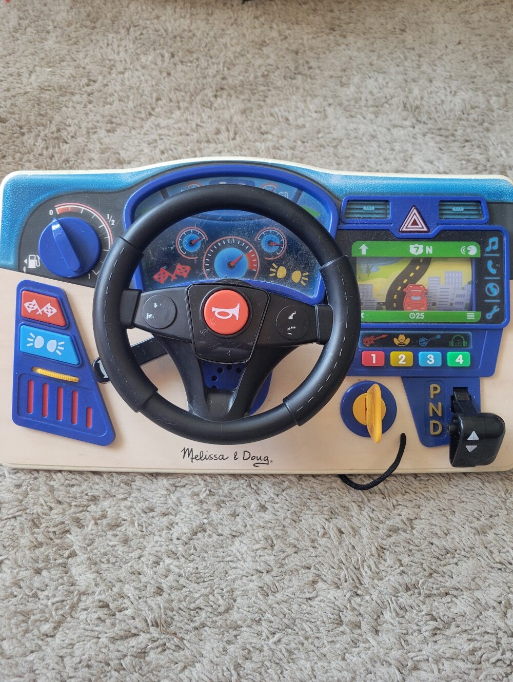 Melissa & Doug Blue Steering Wheel Activity Console - Interactive Toy